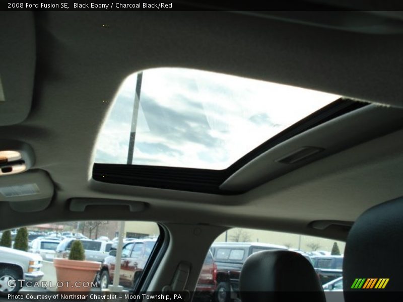 Black Ebony / Charcoal Black/Red 2008 Ford Fusion SE
