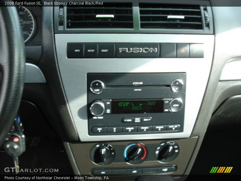 Black Ebony / Charcoal Black/Red 2008 Ford Fusion SE