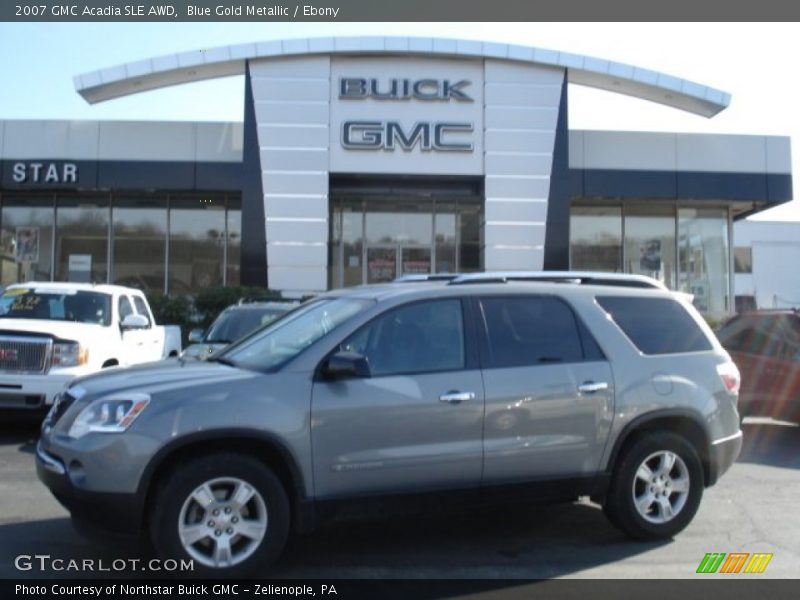 Blue Gold Metallic / Ebony 2007 GMC Acadia SLE AWD