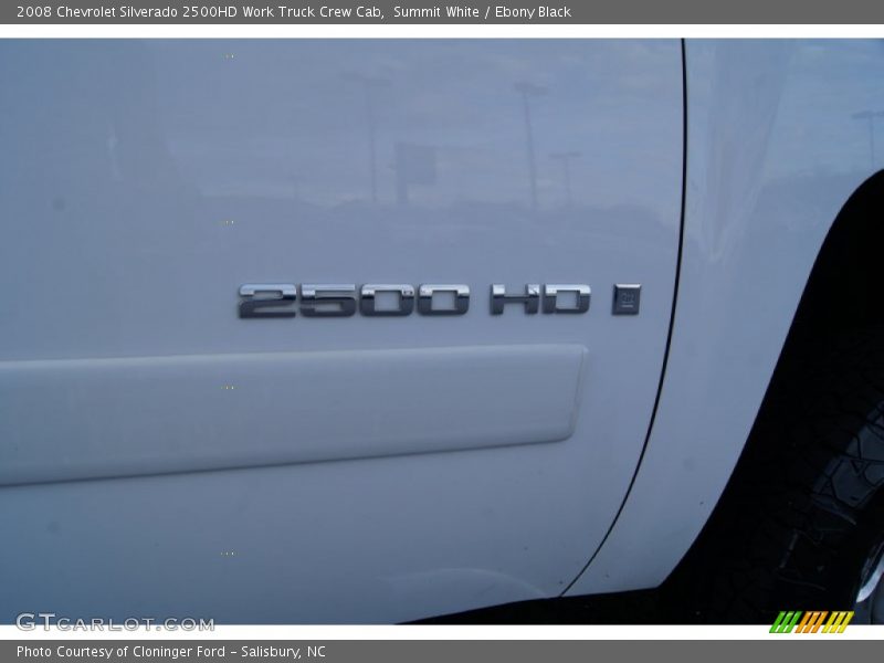 Summit White / Ebony Black 2008 Chevrolet Silverado 2500HD Work Truck Crew Cab