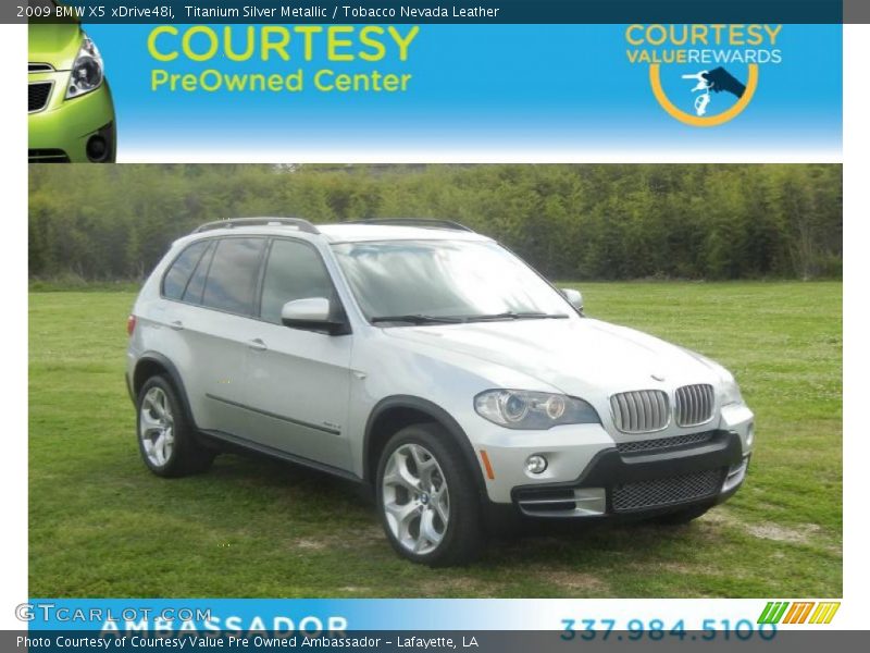 Titanium Silver Metallic / Tobacco Nevada Leather 2009 BMW X5 xDrive48i