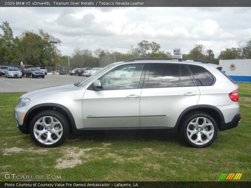 Titanium Silver Metallic / Tobacco Nevada Leather 2009 BMW X5 xDrive48i