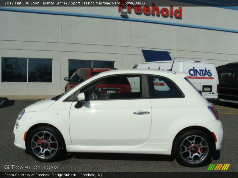 Bianco (White) / Sport Tessuto Marrone/Nero (Brown/Black) 2012 Fiat 500 Sport