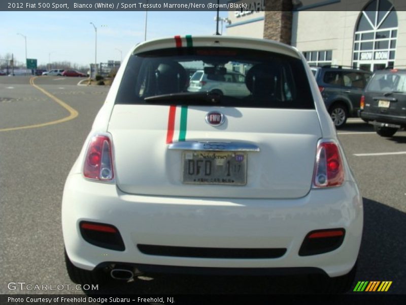 Bianco (White) / Sport Tessuto Marrone/Nero (Brown/Black) 2012 Fiat 500 Sport