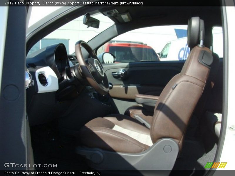Bianco (White) / Sport Tessuto Marrone/Nero (Brown/Black) 2012 Fiat 500 Sport