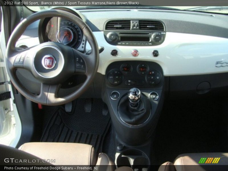 Bianco (White) / Sport Tessuto Marrone/Nero (Brown/Black) 2012 Fiat 500 Sport