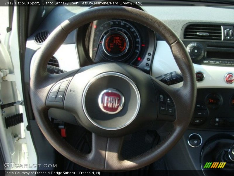 Bianco (White) / Sport Tessuto Marrone/Nero (Brown/Black) 2012 Fiat 500 Sport