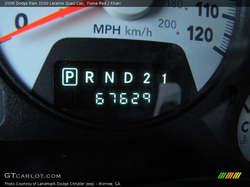 Flame Red / Khaki 2008 Dodge Ram 1500 Laramie Quad Cab