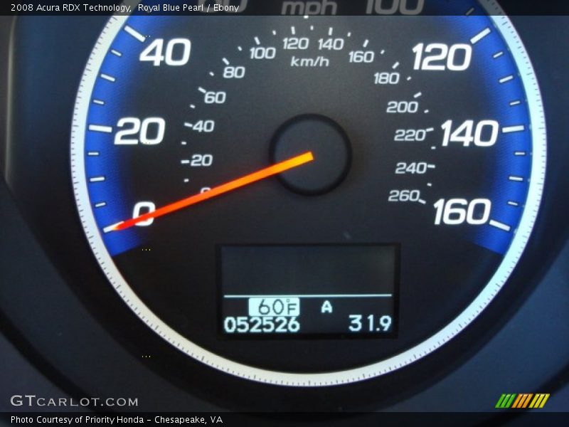 Royal Blue Pearl / Ebony 2008 Acura RDX Technology