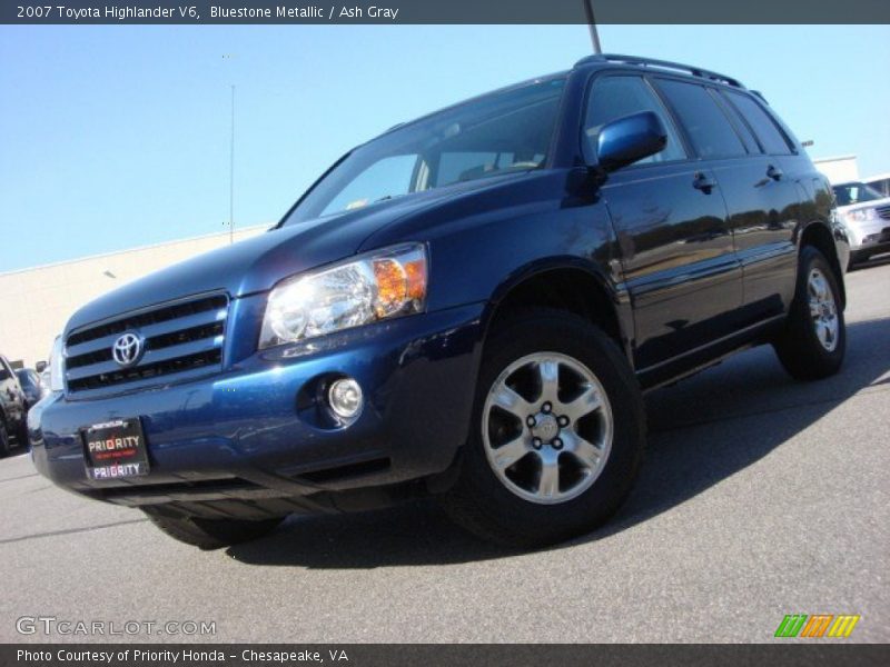 Bluestone Metallic / Ash Gray 2007 Toyota Highlander V6