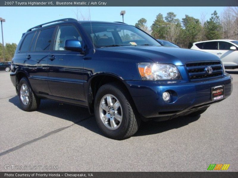 Bluestone Metallic / Ash Gray 2007 Toyota Highlander V6