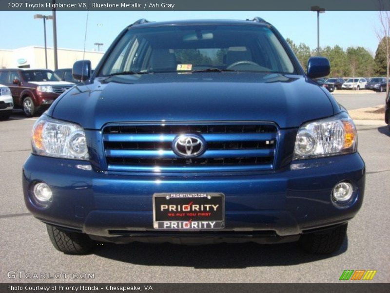 Bluestone Metallic / Ash Gray 2007 Toyota Highlander V6