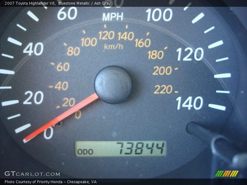 Bluestone Metallic / Ash Gray 2007 Toyota Highlander V6
