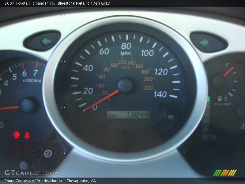 Bluestone Metallic / Ash Gray 2007 Toyota Highlander V6