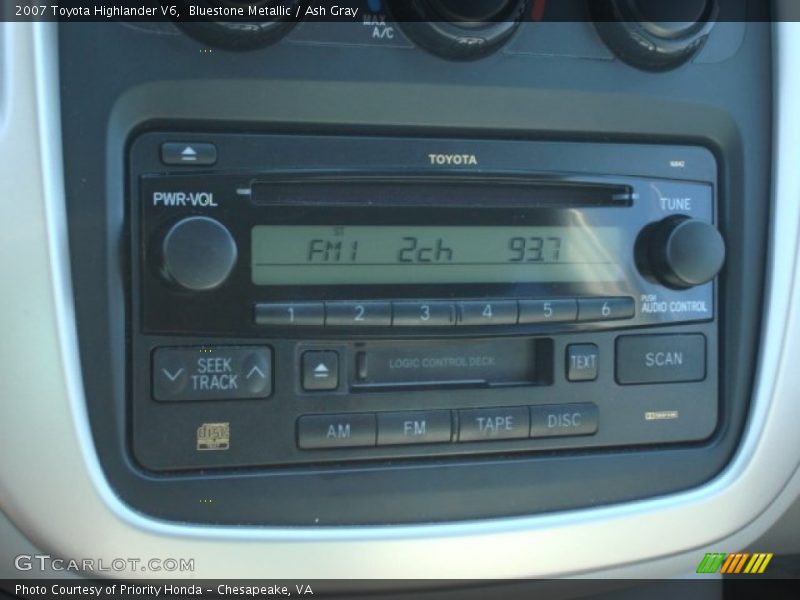 Bluestone Metallic / Ash Gray 2007 Toyota Highlander V6