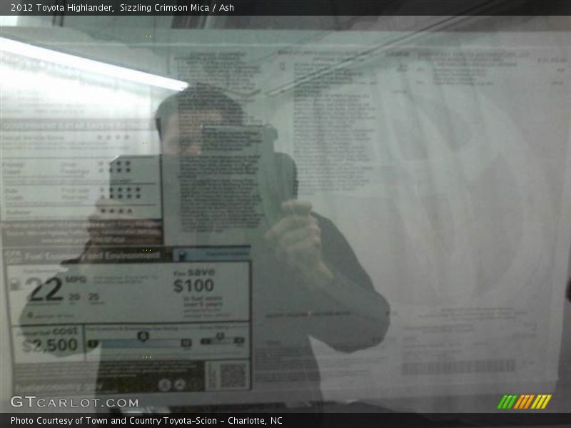 Sizzling Crimson Mica / Ash 2012 Toyota Highlander