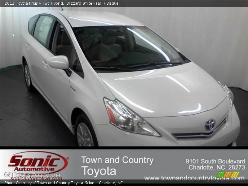 Blizzard White Pearl / Bisque 2012 Toyota Prius v Two Hybrid