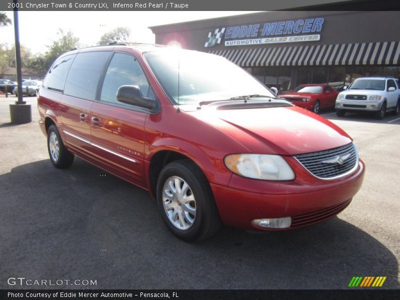Inferno Red Pearl / Taupe 2001 Chrysler Town & Country LXi