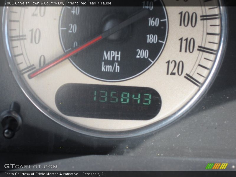 Inferno Red Pearl / Taupe 2001 Chrysler Town & Country LXi