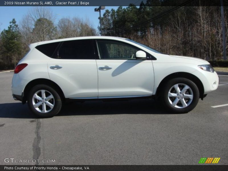 Glacier Pearl / Beige 2009 Nissan Murano SL AWD