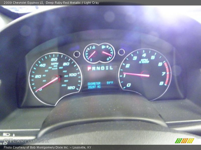 Deep Ruby Red Metallic / Light Gray 2009 Chevrolet Equinox LS