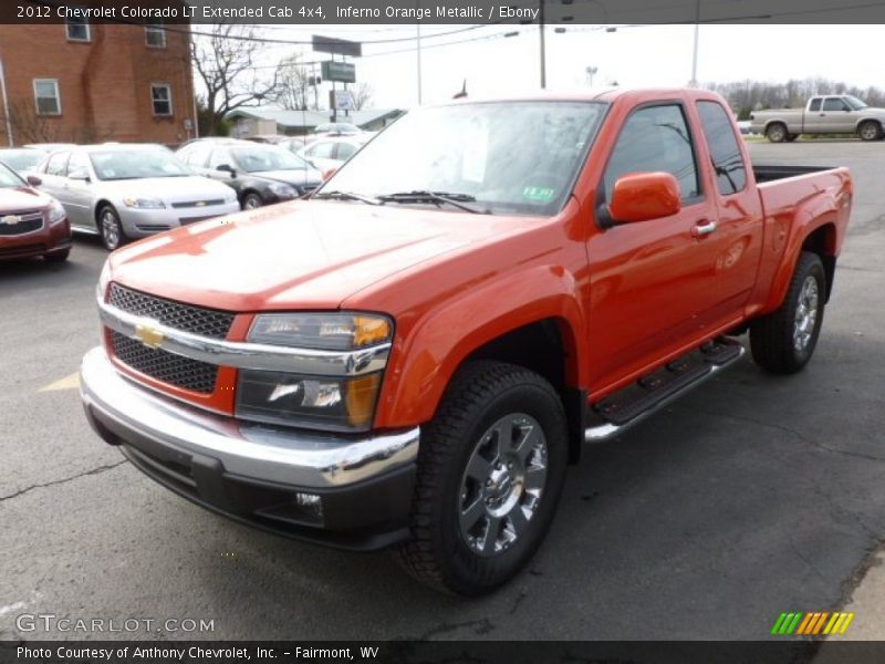 Inferno Orange Metallic / Ebony 2012 Chevrolet Colorado LT Extended Cab 4x4