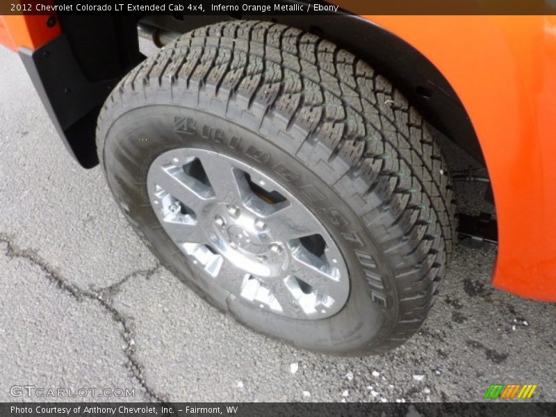 Inferno Orange Metallic / Ebony 2012 Chevrolet Colorado LT Extended Cab 4x4