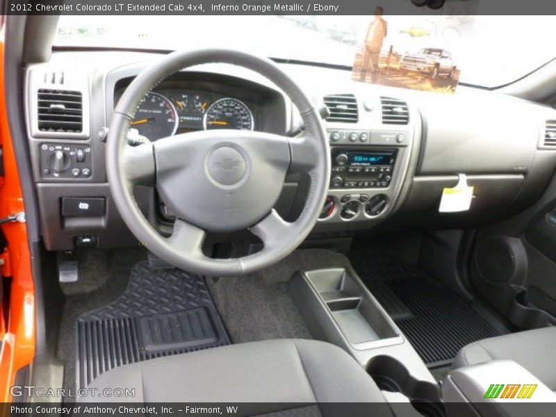 Inferno Orange Metallic / Ebony 2012 Chevrolet Colorado LT Extended Cab 4x4