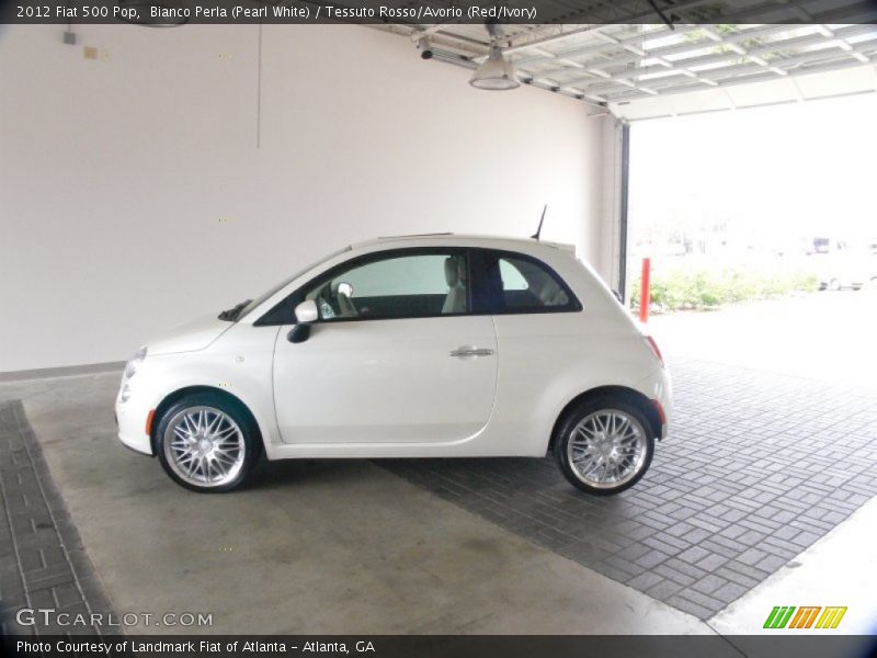 Bianco Perla (Pearl White) / Tessuto Rosso/Avorio (Red/Ivory) 2012 Fiat 500 Pop