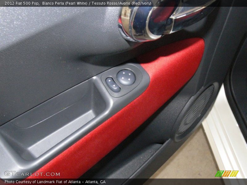Bianco Perla (Pearl White) / Tessuto Rosso/Avorio (Red/Ivory) 2012 Fiat 500 Pop