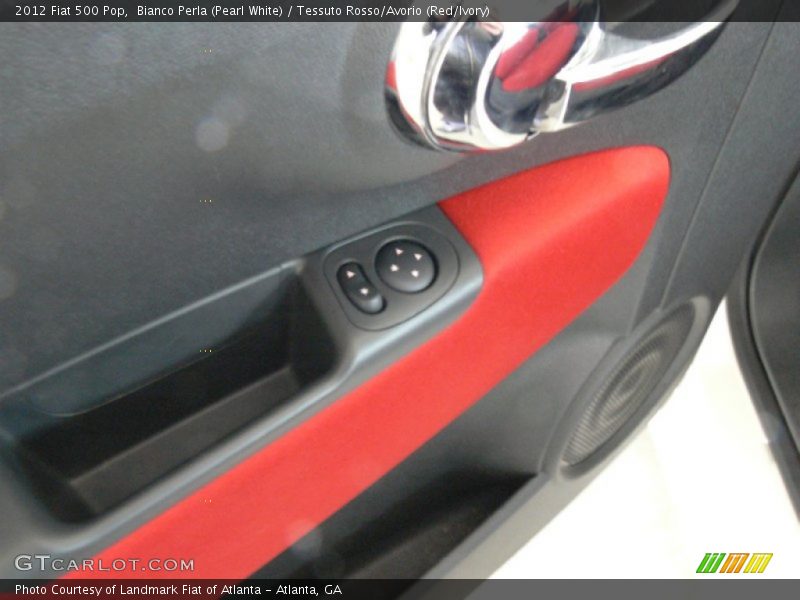 Bianco Perla (Pearl White) / Tessuto Rosso/Avorio (Red/Ivory) 2012 Fiat 500 Pop