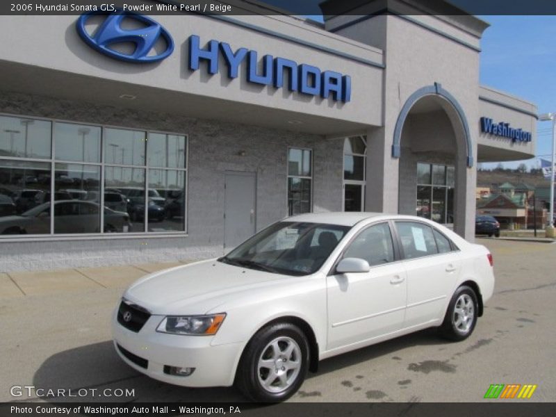 Powder White Pearl / Beige 2006 Hyundai Sonata GLS