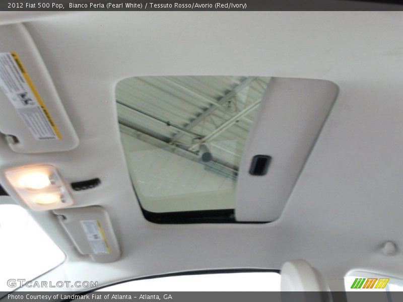 Bianco Perla (Pearl White) / Tessuto Rosso/Avorio (Red/Ivory) 2012 Fiat 500 Pop