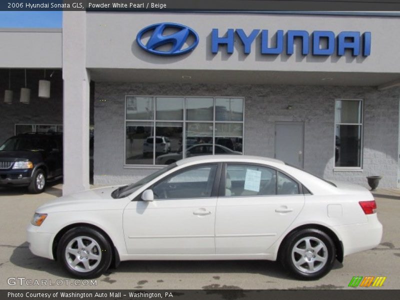 Powder White Pearl / Beige 2006 Hyundai Sonata GLS