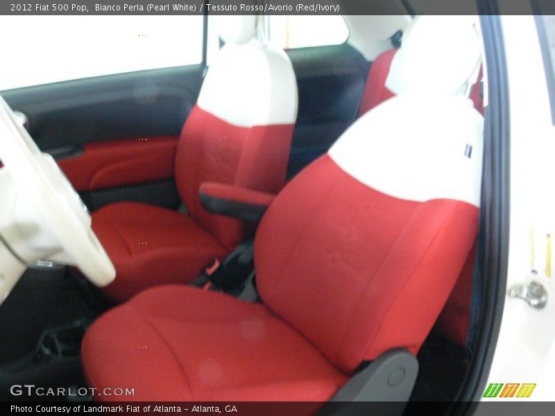 Bianco Perla (Pearl White) / Tessuto Rosso/Avorio (Red/Ivory) 2012 Fiat 500 Pop