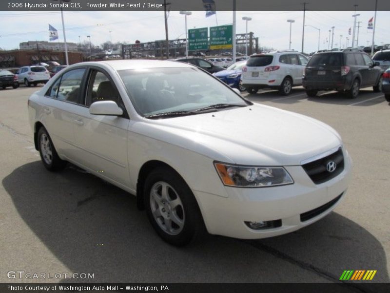 Powder White Pearl / Beige 2006 Hyundai Sonata GLS