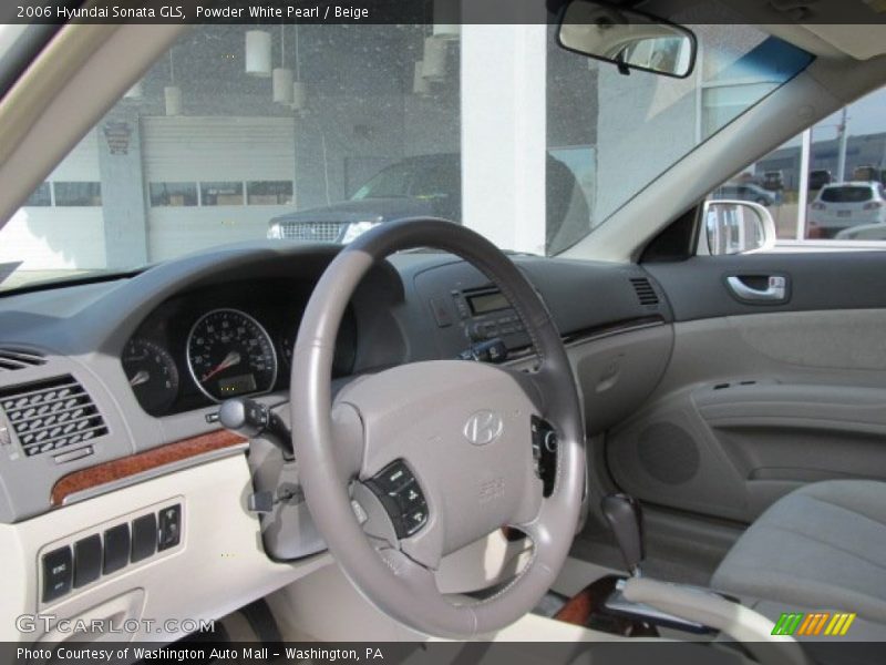 Powder White Pearl / Beige 2006 Hyundai Sonata GLS