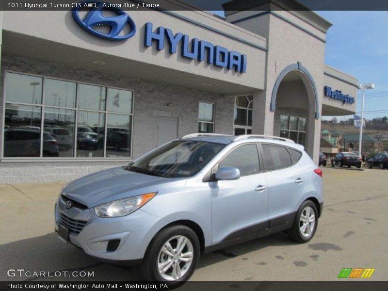 Aurora Blue / Taupe 2011 Hyundai Tucson GLS AWD