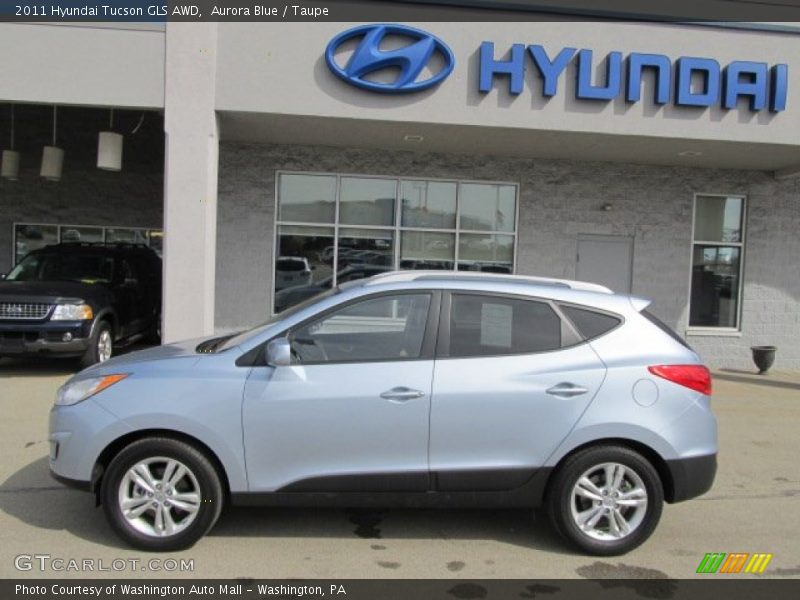 Aurora Blue / Taupe 2011 Hyundai Tucson GLS AWD