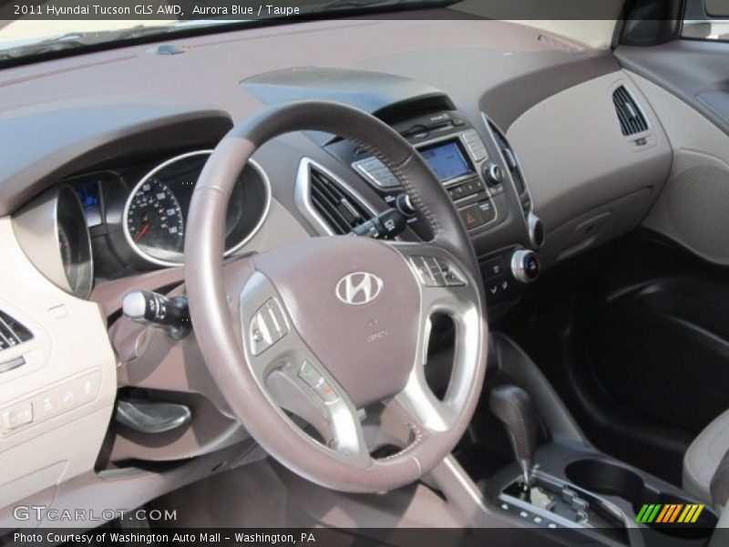 Aurora Blue / Taupe 2011 Hyundai Tucson GLS AWD