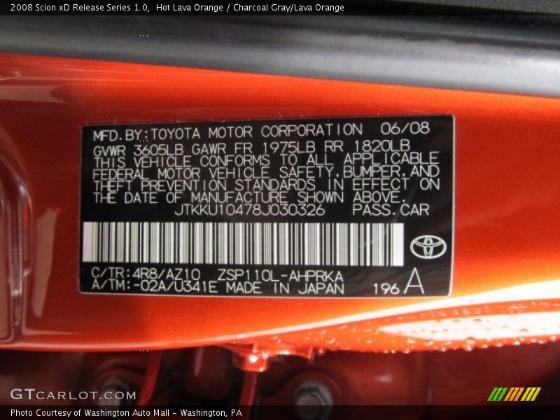 2008 xD Release Series 1.0 Hot Lava Orange Color Code 4R8