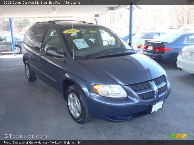 Steel Blue Pearl / Sandstone 2002 Dodge Caravan SE