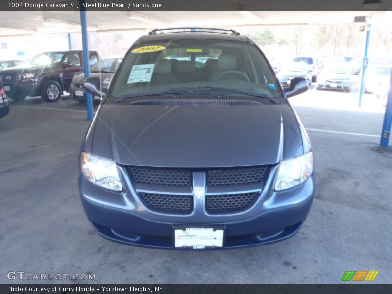 Steel Blue Pearl / Sandstone 2002 Dodge Caravan SE