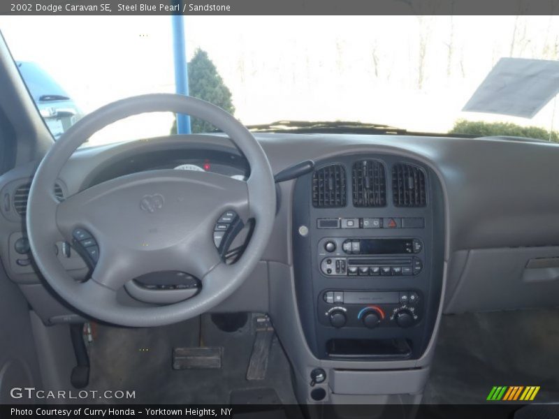 Steel Blue Pearl / Sandstone 2002 Dodge Caravan SE