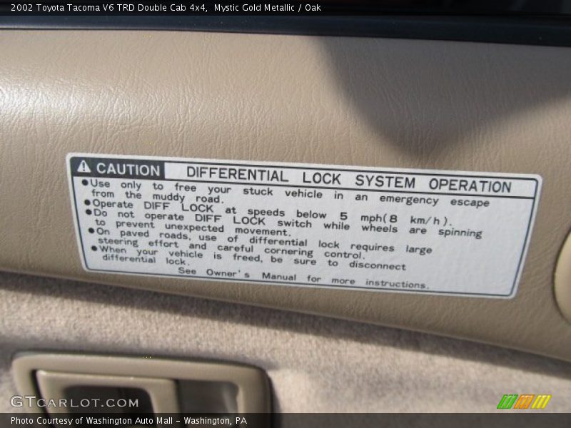 Mystic Gold Metallic / Oak 2002 Toyota Tacoma V6 TRD Double Cab 4x4