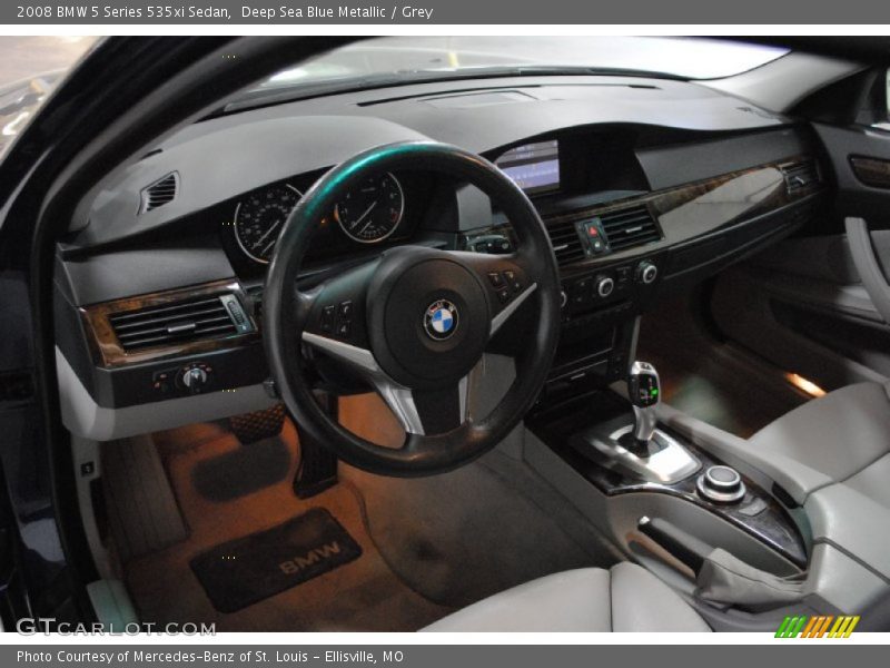 Deep Sea Blue Metallic / Grey 2008 BMW 5 Series 535xi Sedan
