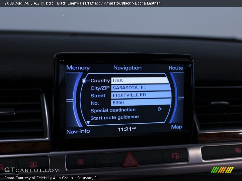 Black Cherry Pearl Effect / Amaretto/Black Valcona Leather 2009 Audi A8 L 4.2 quattro