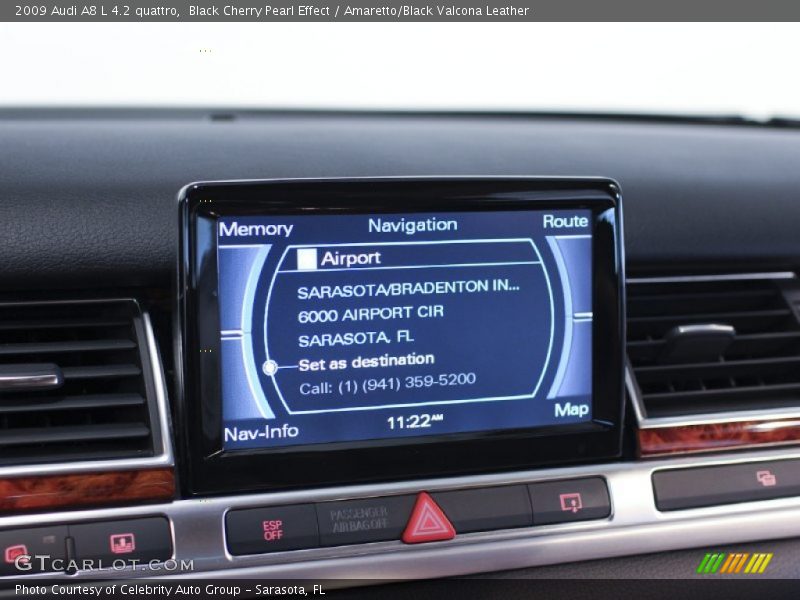 Black Cherry Pearl Effect / Amaretto/Black Valcona Leather 2009 Audi A8 L 4.2 quattro