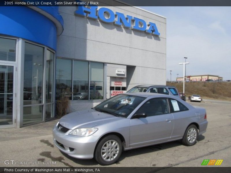 Satin Silver Metallic / Black 2005 Honda Civic LX Coupe