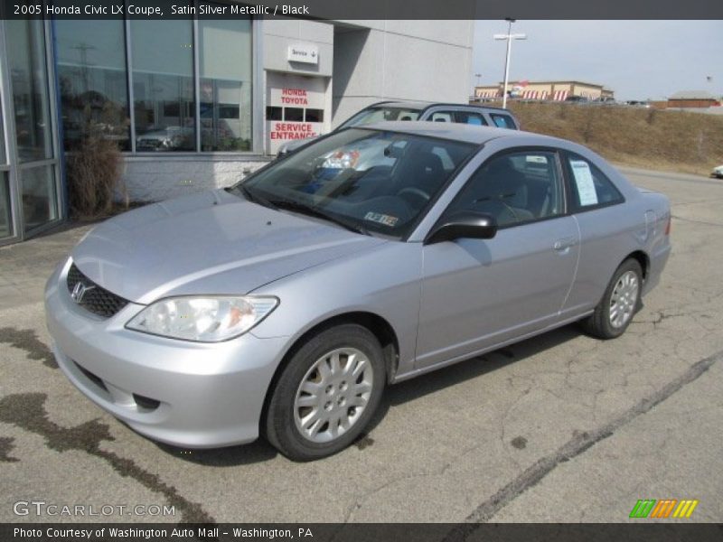 Satin Silver Metallic / Black 2005 Honda Civic LX Coupe